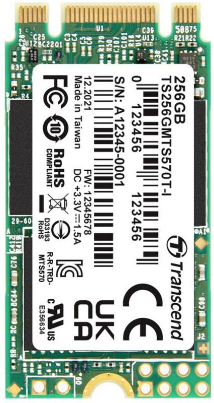 Transcend - M.2 2242 - Interne SSD - 256 GB - SATA III 6Gb/s
