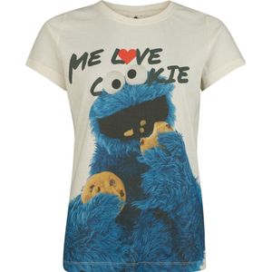 Sesame Street Cookie Monster - Krümelmonster - Me Love Cookie Dames T-shirt - meerkleurig - S
