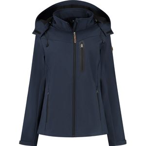 Travelin' Jack Hella Damesjas Softshell - Waterafstotend Winddicht Jack - Donkerblauw - Maat 38