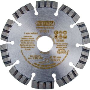 2x 125mm - asgat 22,23mm - Beton Diamant zaagblad PRO - geschikt voor harde steensoorten SPERO