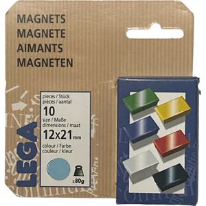 Lega Magneten 12x21mm blauw - 10 x 10 stuks
