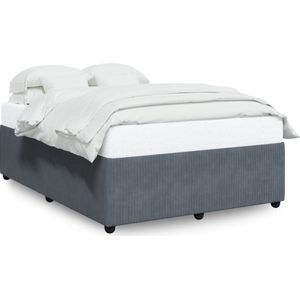 vidaXL - Bedframe - zonder - matras - 140x200 - cm - fluweel - donkergrijs