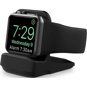 By Qubix Siliconen Apple Watch houder - Zwart - Geschikt voor alle series Apple Watch standaard - docking station