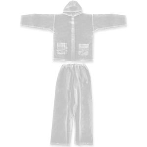 EGoods - Transparante regenjas en broek set voor fietsen en kamperen in wind- en waterbestendig materiaal.