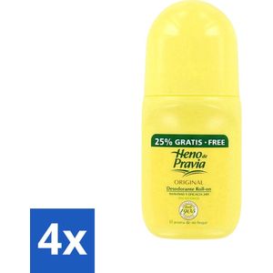Heno De Pravia - Deodorant Roller - Original Geur - 50 ml - Voordeelverpakking - 4 stuks