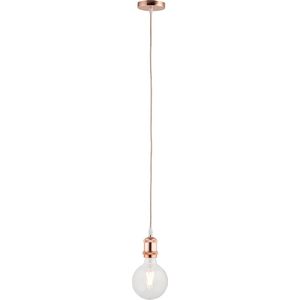 Pendel Rosé Goud - Inclusief Lichtbron Helder - Vintage - 1.5m Snoer - Met Plafondkap
