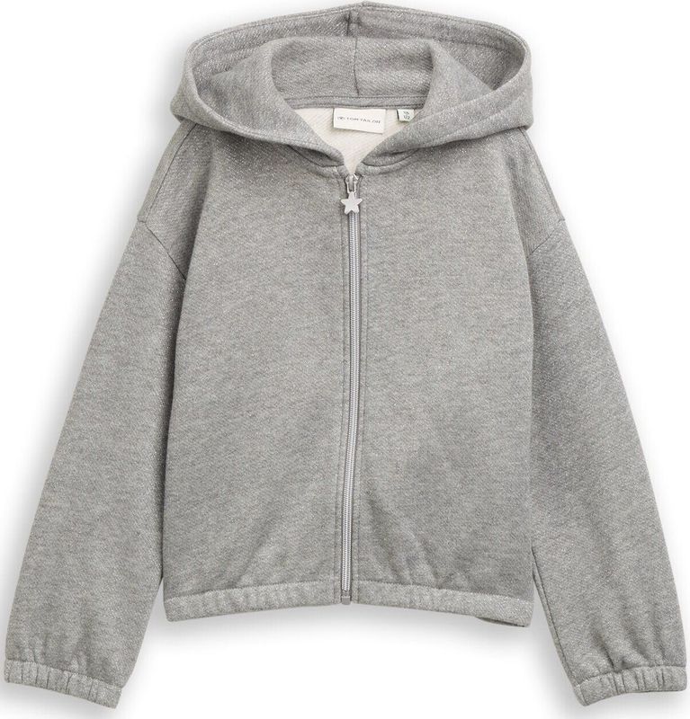 Tom Tailor Cropped hoodie Sweatjack met glitterlook
