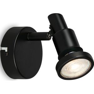 BRILONER LED Badkamer Wandlamp GU10 IP44 Spotlight draaibaar & kantelbaar 4W zwart