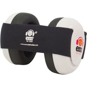 EMS 4 Kids Baby Oorwarmers, Witte Schelp, Zwarte Hoofdband