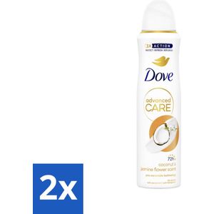 Dove Deodorant Spray - Advanced Care - Kokos & Jasmijnbloem - 150 ml - Voordeelverpakking - 2 stuks