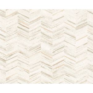 VISGRAAT BEHANG | Modern - beige wit creme - A.S. Création Geo Effect