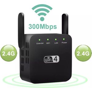DrPhone WR1 Wifi Versterker - 300 Mbps - 2.4 GHz - Zwart
