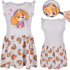 Paw Patrol SKYE Grijze jurk met korte mouw, meisjesjurk, katoen