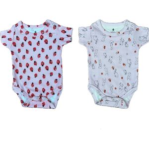 Embrator Baby Rompers 2-stuks overall print maat 9-12 maanden