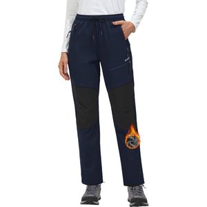 Dames Wandelbroek Winter Fleece Gevoerde Soft Shell Broek Waterdicht Winddicht Warme Buitenbroek voor Buitenactiviteiten