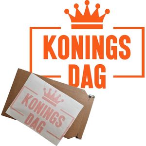Zelfklevende Sticker | Koningsdag tekst | 35cm | Zelfklevende sticker | Decoratie Koningsdag | Oranje versiering | Raamsticker Koningsdag |