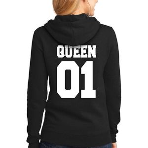 King / Queen Hoodie (Queen - Maat XS) | Koppel Cadeau | Valentijn Cadeautje voor hem & haar