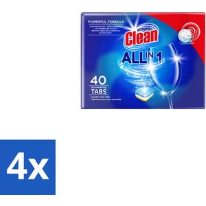 4 x At Home Vaatwastabletten All-in-1 40 stuks per verpakking - Vaatwastabletten - Vaatwasser - Alles-in-één - Vaat Schoonmaken - Kalkaanslag