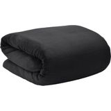 Beautissu Aurelia – Zacht Fleece Deken 220 x 240 cm – Fleece Plaid Zwart