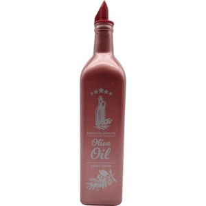Oliefles - met Schenktuit – 750 ml - Olijfolie Fles - Azijnfles - Roze