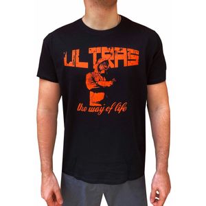 ULTRAS T-shirt Heren – Zwart Shirt met Rode Print – “The Way of Life” Streetwear - Maat XL