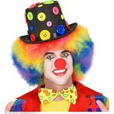 Widmann - Clown & Nar Kostuum - Knoop Op Je Hoofd Hoed - Zwart, Multicolor - Carnavalskleding - Verkleedkleding