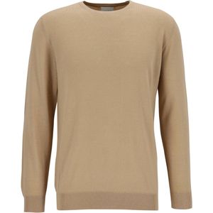 Profuomo - Slim Fit Trui - Donkerbeige - 100% Wol