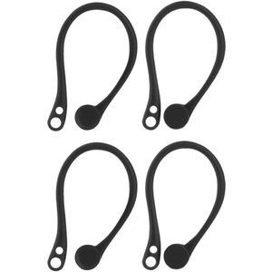 Allecto Plus - Siliconen sport oorhaken 2 paar zwart, anti-slip voor oortelefoon, accessoires voor hardlopen, joggen en fietsen.