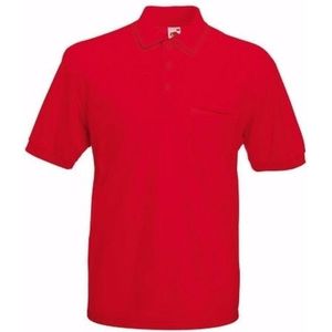 Grote maat rood poloshirt korte mouw voor heren XXXL