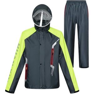 Waterdicht regenpak voor heren - Fietsjack met capuchon en broek, reflecterende details voor extra zichtbaarheid