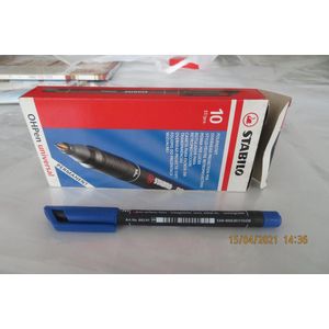 Viltstift STABILO OHpen permanent 843/41 rond 1mm blauw - 10 stuks