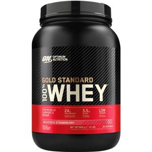 Optimum Nutrition Gold Standard 100% Whey Protein - Delicious Strawberry - Proteine Poeder - Eiwitshake - 900 gram (28 servings)
