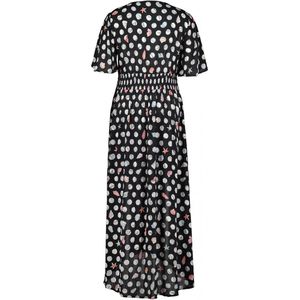 DIDI Dames Maxi dress Jazzy in Black with Coral cove print maat 44