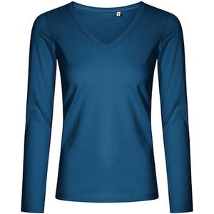 Promodoro Women´s V-Neck T-Shirt Long Sleeve XO1560 - Petrol - XS