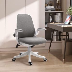 Bureau stoelstoel stoel veegstoel met een afnemende functie armleuning verstelbare hoogte verstelbaar ergonomisch grijs+wit 62,5 x 60 x 94-104 cm