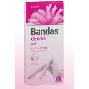 Deliplus Wax Strips - 20 stuks - voor benen - harsstrips - ontharen - ontharingsstrips - waxstrips - harsen - ontharingswax - gevoelige huid