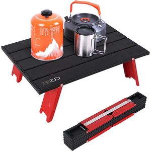 Campingtafel Aluminium Inklapbaar Draagbaar met Draagtas - Voor Buitenactiviteiten Keuken Strand Wandelen Tuin Balkon (Rood)