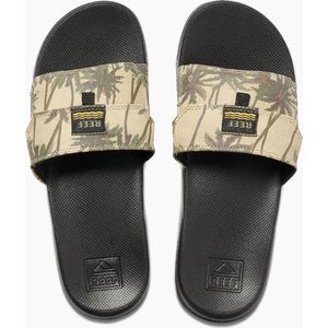 Reef Heren Stash Slide Slippers Tan Palm Maat US6 EU37.5