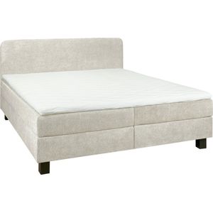 Woonexpress Boxspring Bilbao - Stof - Beige - 180 x 105 x 206 cm (BxHxD)