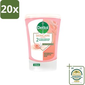 20 x Dettol - Wasgel Navulling - Skincare - Rozenwater & Sheaboter - 250 ml - Grootverpakking - Handen Wassen - Antibacterieel - Hygiëne - Handzeep - Wasgel