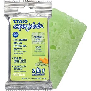 T.TAiO"" Esponjabon - 2 in 1 zeep spons - Cucumber-melon - Komkommer - Meloen - Hydrateert en Verfrist de Huid