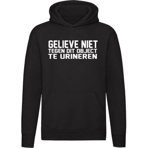 Gelieve niet tegen dit object te urineren Hoodie - plassen - dronken - hond - grappig - trui - sweater - capuchon