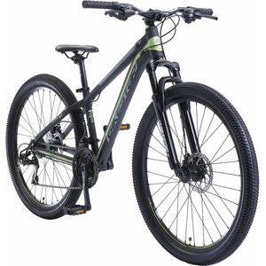 Bikestar 27.5 inch, 21 speed hardtail Sport MTB, zwart / groen