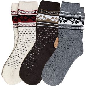3 Paar - Alpaca Wollen Sokken - Maat 44-47 - Wintersokken - Thermosokken - Wandelsokken - Huissokken