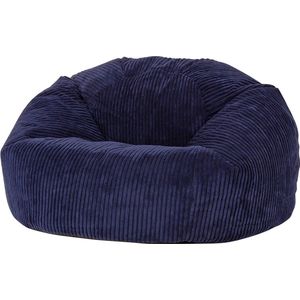 icon “Kingston” Corduroy Zitzakfauteuil, Marineblauw, Zitzakstoel, Cord Zitzak Volwassenen met Vulling, Woonkamerzitzakken