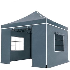 Easy up 3x3m grijs luxe partytent opvouwbaar