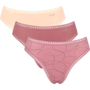 Sloggi - Slip GO Crush - Set van 3 - Katoenmix - Hoge Beenuitsnijding - Vrouwelijk - Zacht - Elastisch