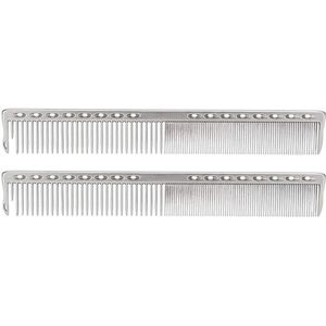 2 Stuks Hairstyle Kam Professionele RVS Haar Salon Kam Haardresser Styling Tool Zilver