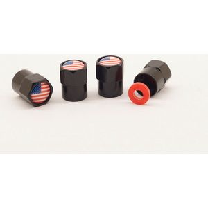 Schrader (auto) ventiel - Zwart Amerika aluminium met afdichting