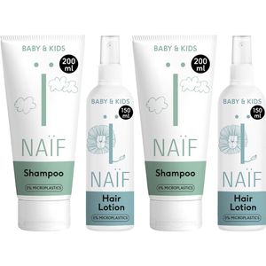 Naïf - Shampoo & Haarlotion Voordeelset - 4 Babyverzorging producten - Baby's & Kinderen - met Natuurlijke Ingrediënten